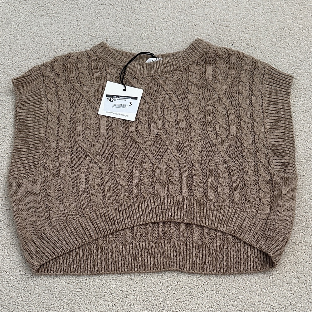 Women's Brown Cable Knit Sweater